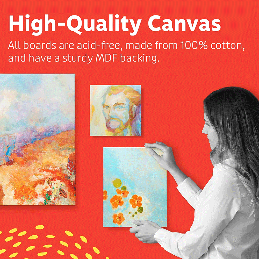 Canvas Panel 100% Pure Cotton Acid Free Acrylic Triple Gesso Primed 280GSM