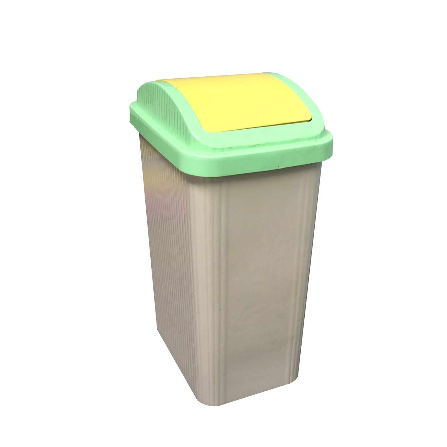 50L Plastic Trash Bin with Swing Push Cover – Durable Waste Garbage Can for Home, Kitchen, Office