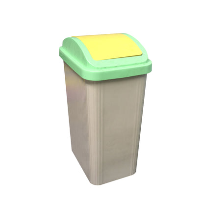 50L Plastic Trash Bin with Swing Push Cover – Durable Waste Garbage Can for Home, Kitchen, Office