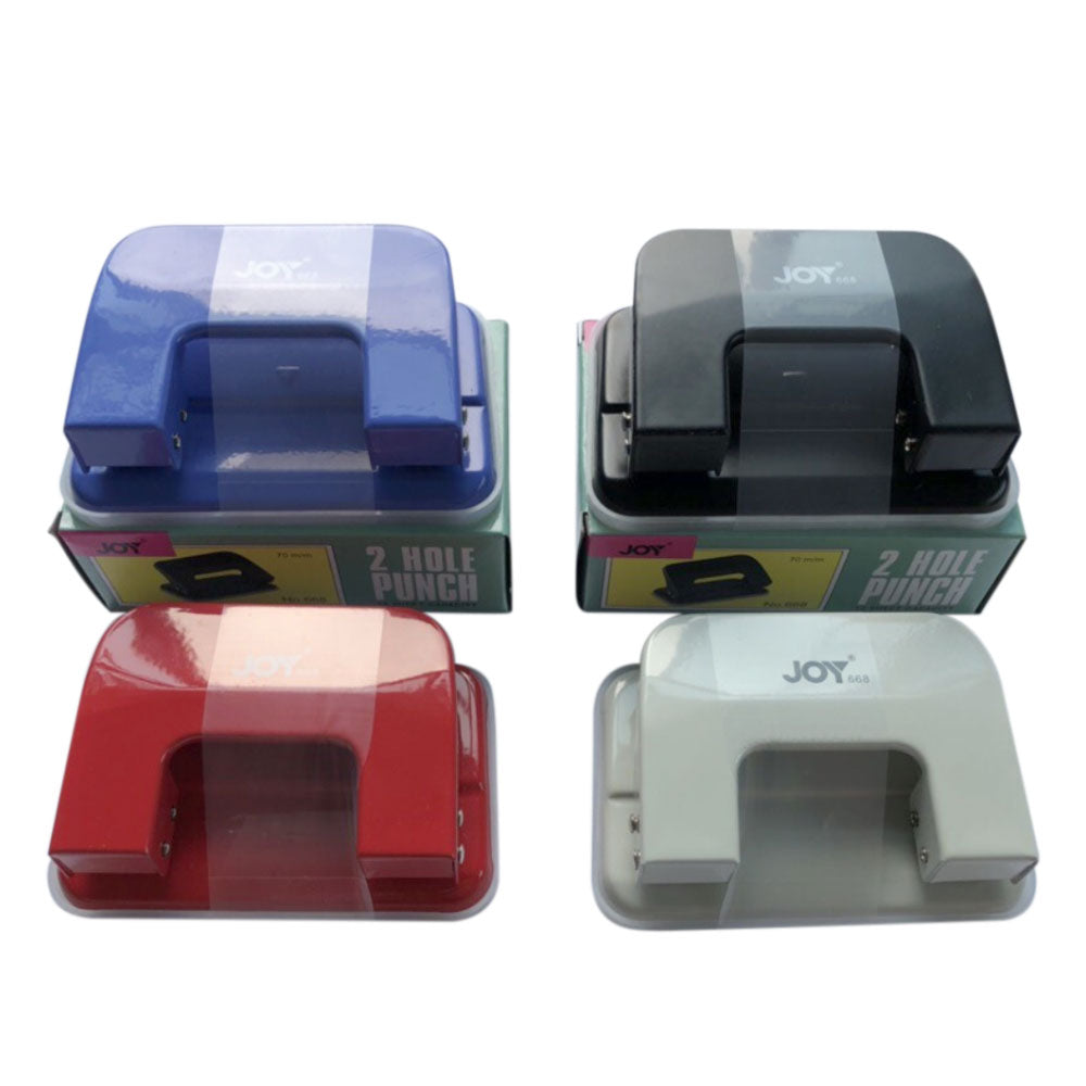 JOY 2 Hole Punch Heavy Duty Paper Puncher - Office & School Metal Punching Tool - A4 Document Binder