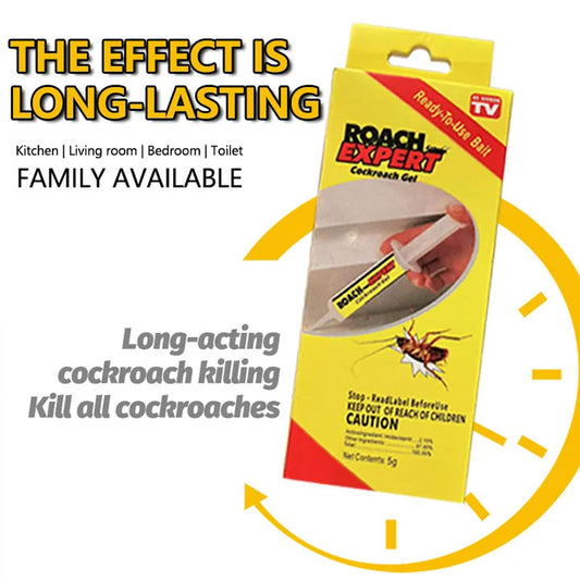 1pc Cockroach Killer Gel 5g Ready-to-Use Cockroach Gel Bait - Outdoor & Indoor Roach Killer with Syringe Applicator