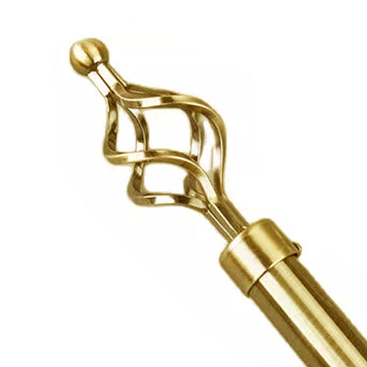 Modern Metal Curtain Rod Finial Decorative End Cap | Elegant Window Drapery Pole Accessory - Gold, Silver