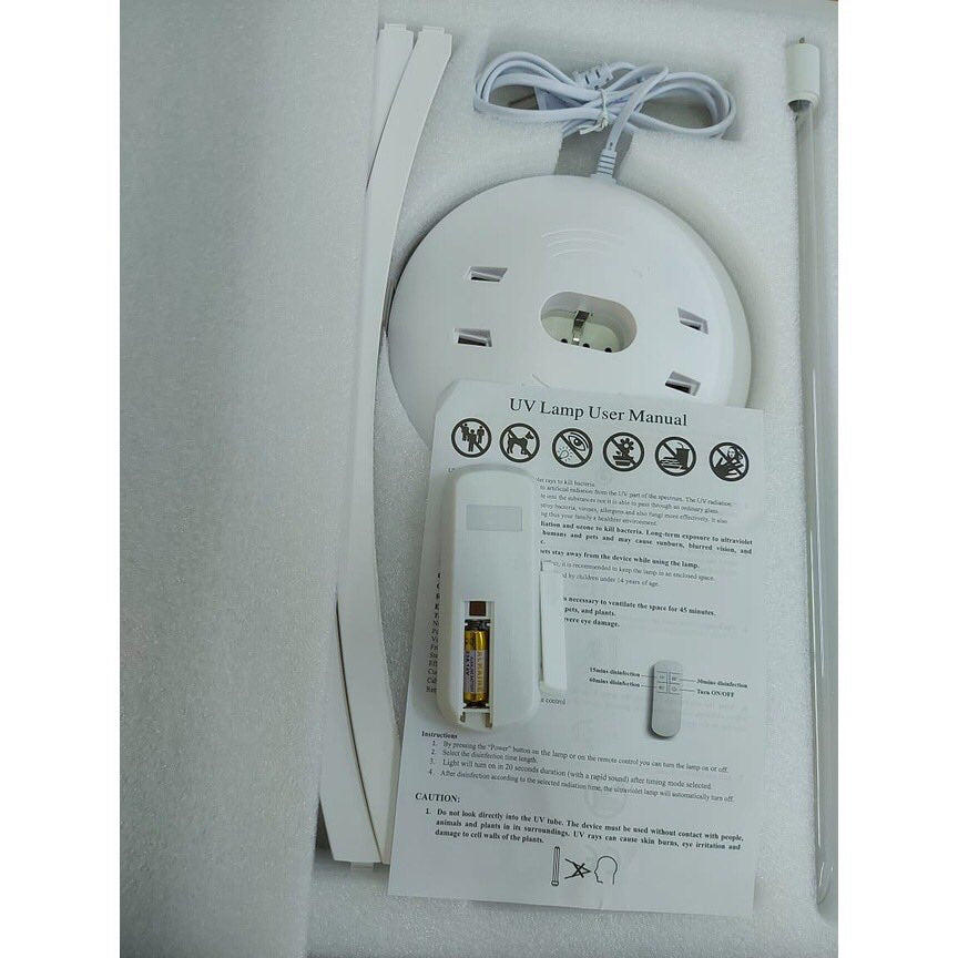 LED AC220V UV Sterilizer Light with Plug, 38W with Remote Control 3 Gear Timing