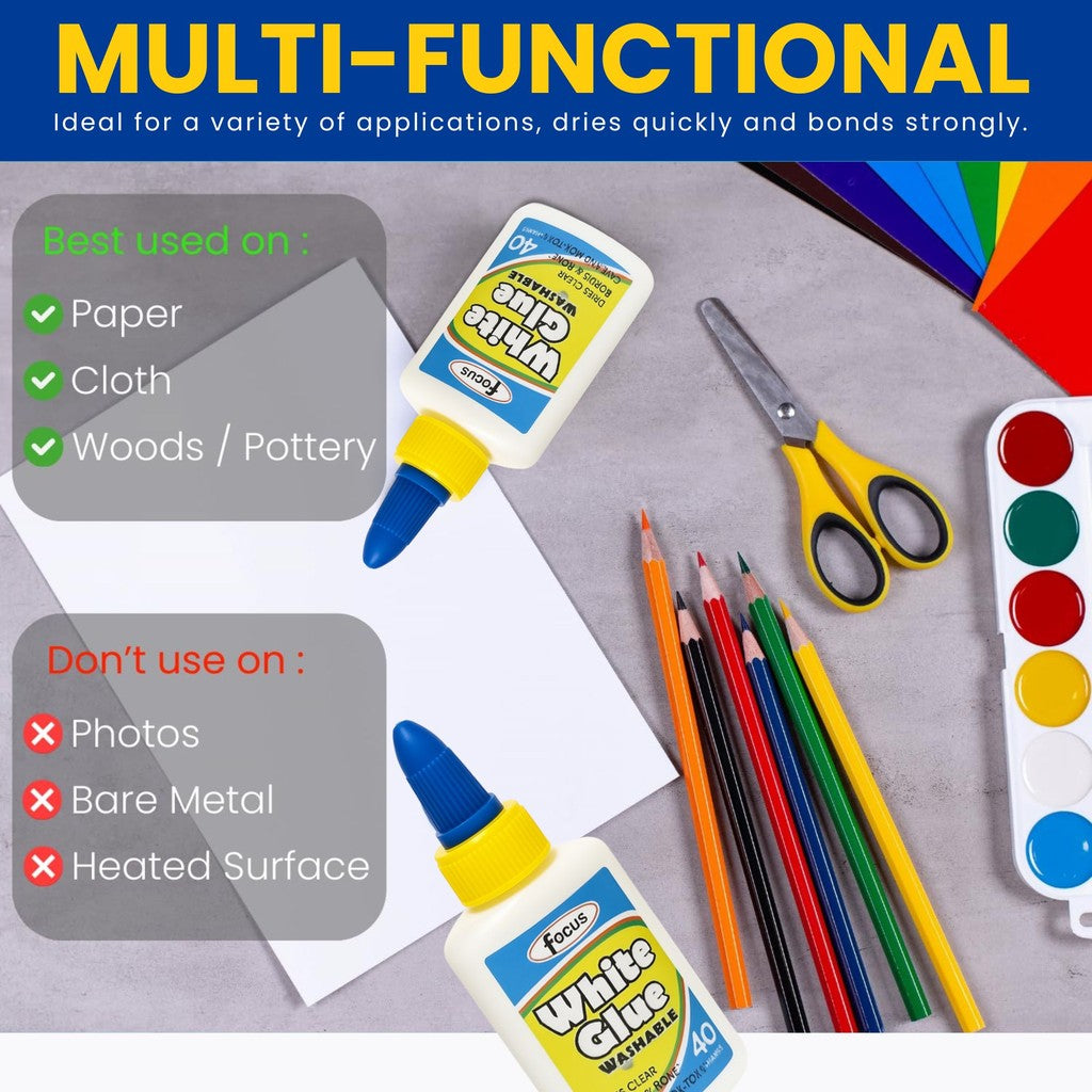 White Glue Washable 40g 100g | Strong Bonding Adhesive |  School Office Craft Glue