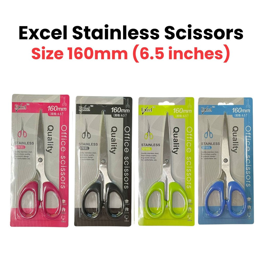 Excel Stainless Steel Scissors 5.5" 6.5" 7" Sharp Blade Cutter for Office School Home Use