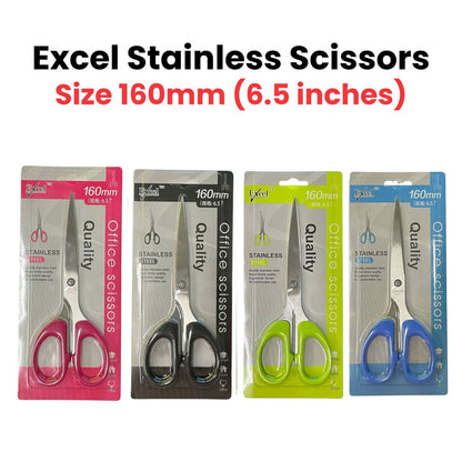 Excel Stainless Steel Scissors 5.5" 6.5" 7" Sharp Blade Cutter for Office School Home Use
