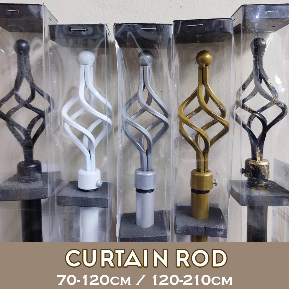 Modern Metal Curtain Rod Finial Decorative End Cap | Elegant Window Drapery Pole Accessory - Gold, Silver