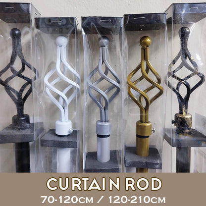 Modern Metal Curtain Rod Finial Decorative End Cap | Elegant Window Drapery Pole Accessory - Gold, Silver