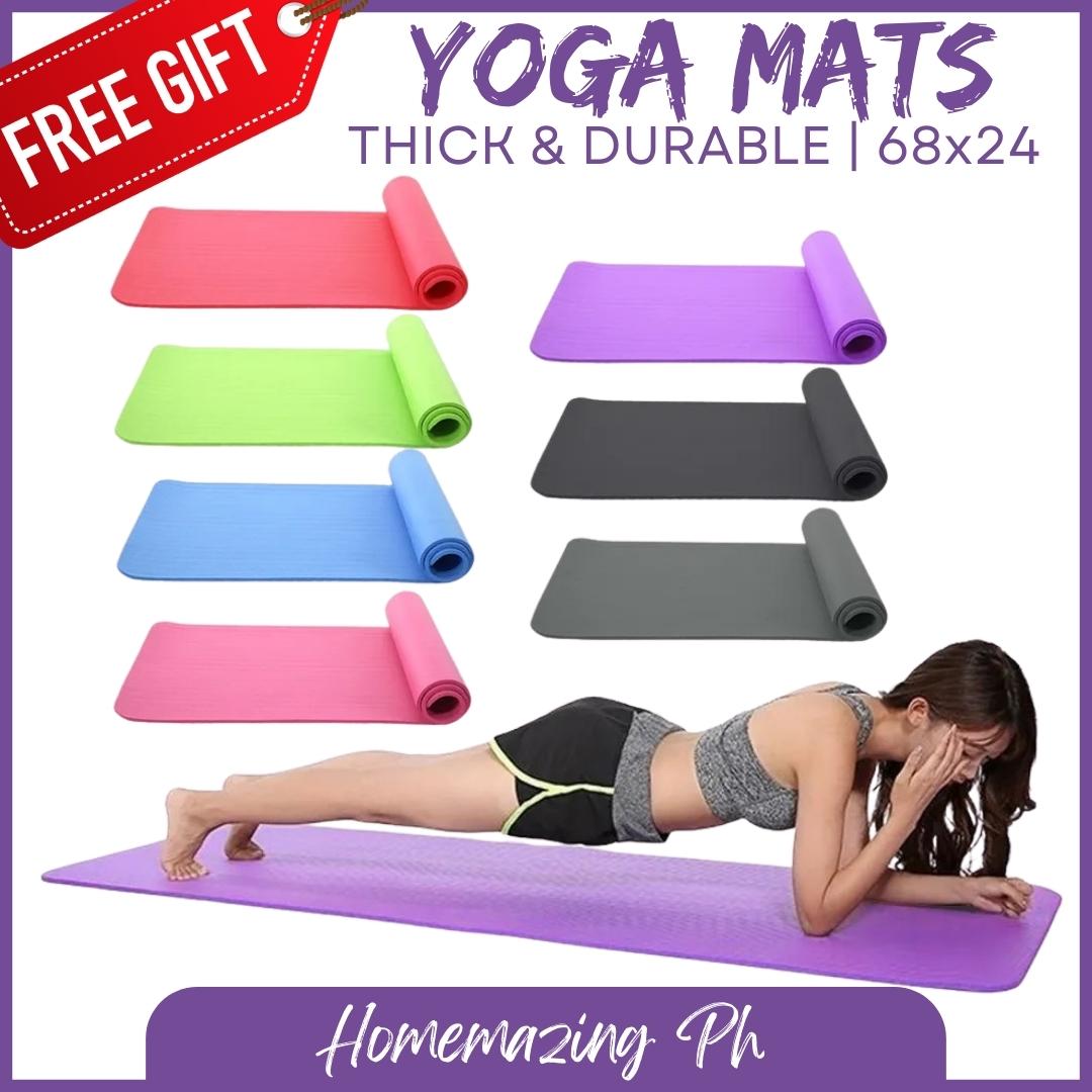Yoga Mat Exercise Pad Thick Non-Slip, Durable Anti Slip 68 x 24 Fitness Yoga Mat for Men and Women | Choose Color Variations