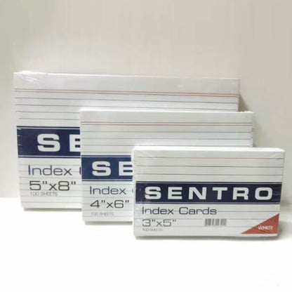 Costa Verde White Index Cards 3x5 4x6 5x8 100 Sheets 120GSM Ruled Lined Study Notes Flashcards