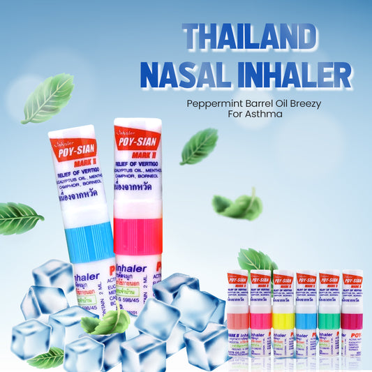 1pc POY SIAN 2in1 Inhaler and Liniment Mark 2 Thailand Nasal Inhaler Peppermint Barrel Oil