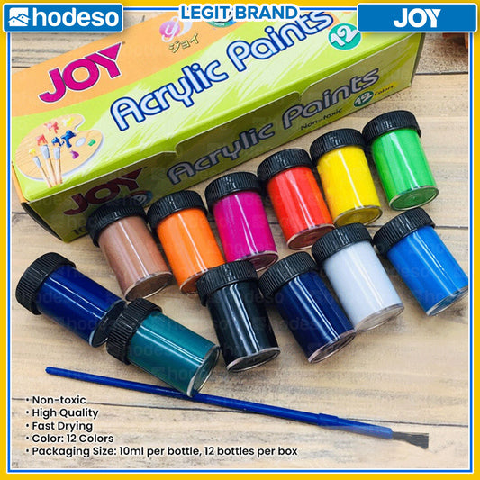JOY Acrylic Paint Set, Coloring material for Kids learning and Art, ACRYLIC PAINTS AP1210 12S