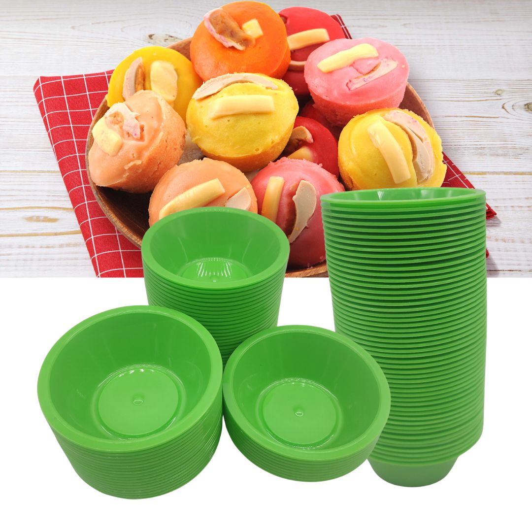 Plastic Puto Molder Set – 12 & 50 Pcs | Food-Grade Cups for Puto, Kutsinta, Steamed Rice Cakes | Small to XL Sizes