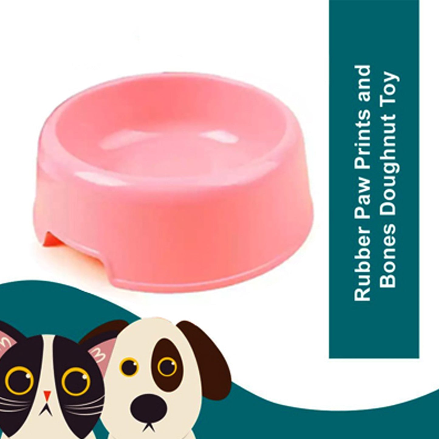 Non-Slip Pet Food Bowl PP Resin Durable Cat Dog Feeding Dish with Anti-Skid Base & Side Buckle