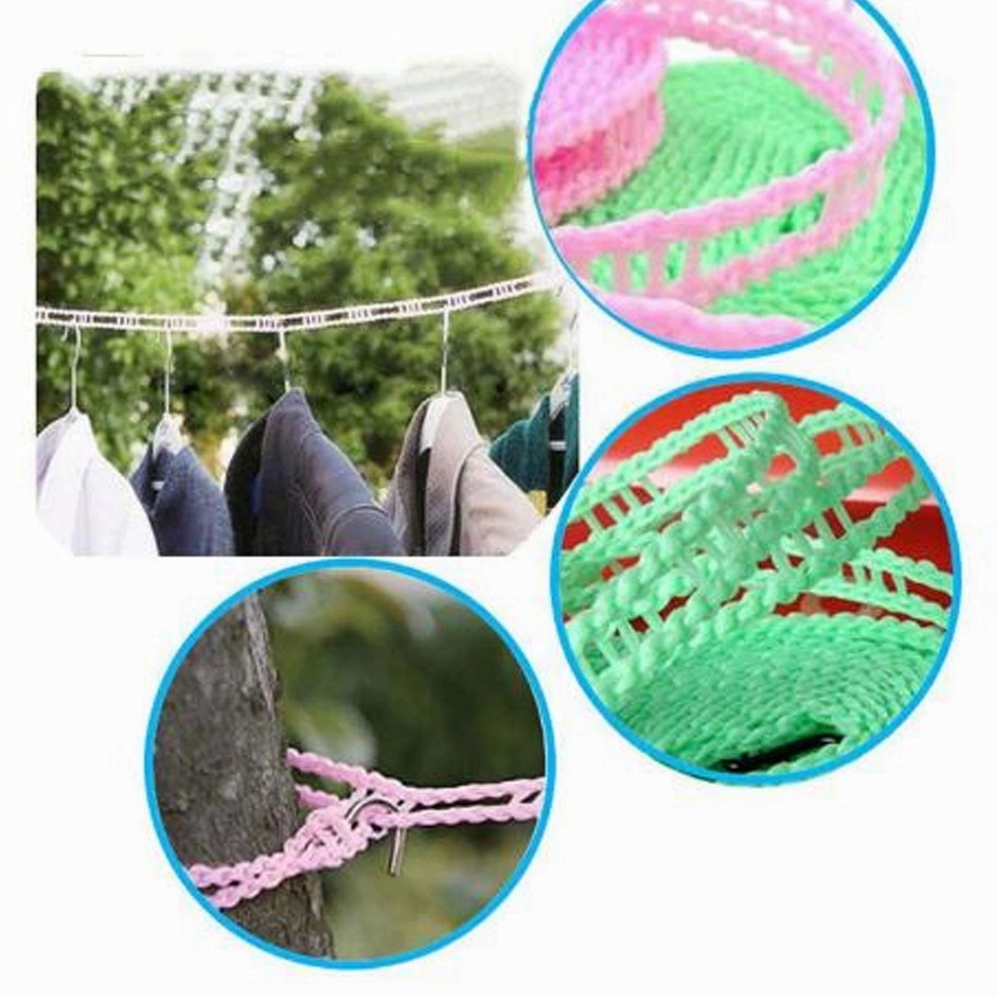 5m Nylon Hanging Rope Home Storage Clotheslines Outdoor Drying Rack Clothesline Non-slip Washing Clothes Hangers Line Rope [BB-22]