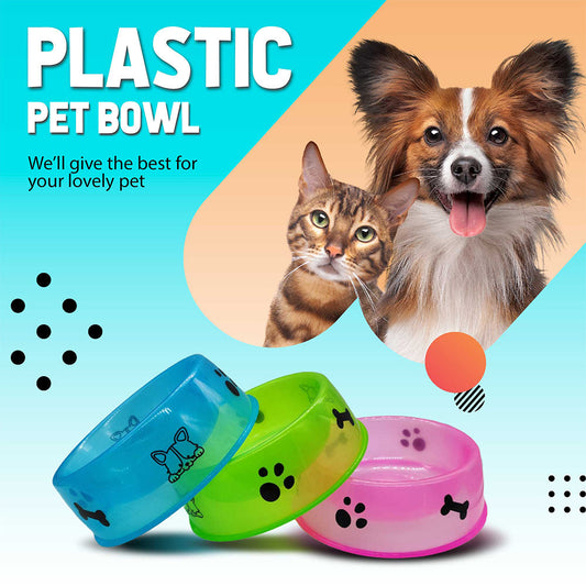 Pet Plastic Bowls Dog and Cat Supply Plastic Food Feeding Water Dish